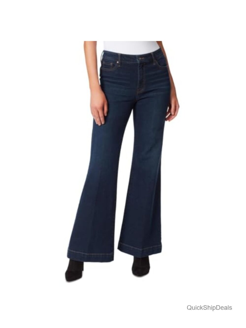 High Rise Trouser Wide Leg Jeans Slim Hip Thigh 33" Inseam